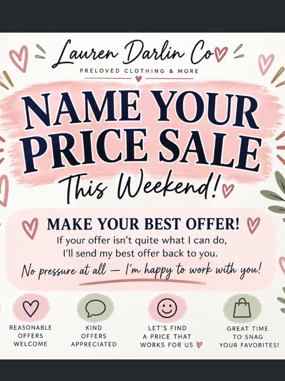 🌸 LAUREN DARLIN CO — NAME YOUR PRICE SALE 🌸